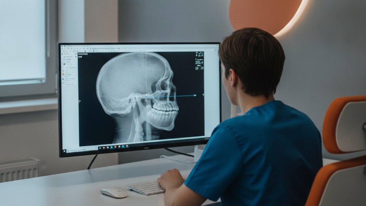 Ejemplo de telerradiografía de perfil para estudio cefalométrico en 3DRay